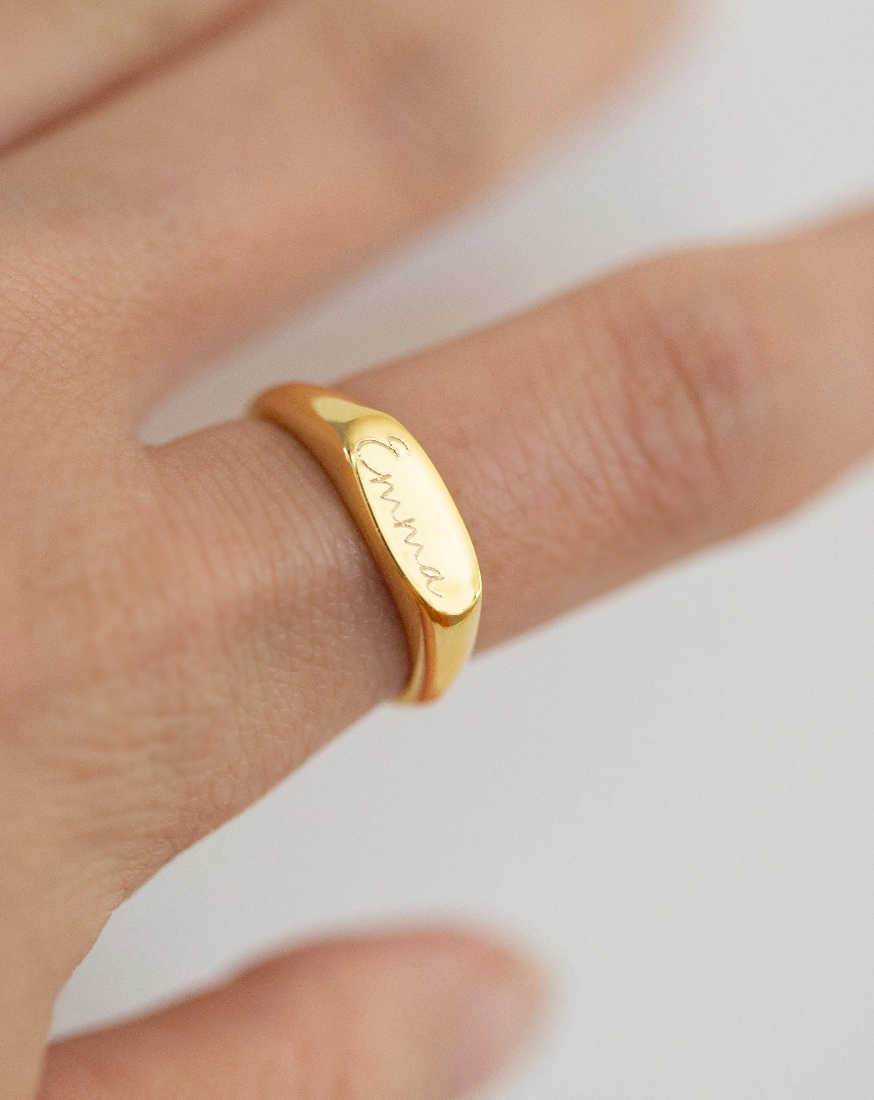 Engraved Oval Signet Ring