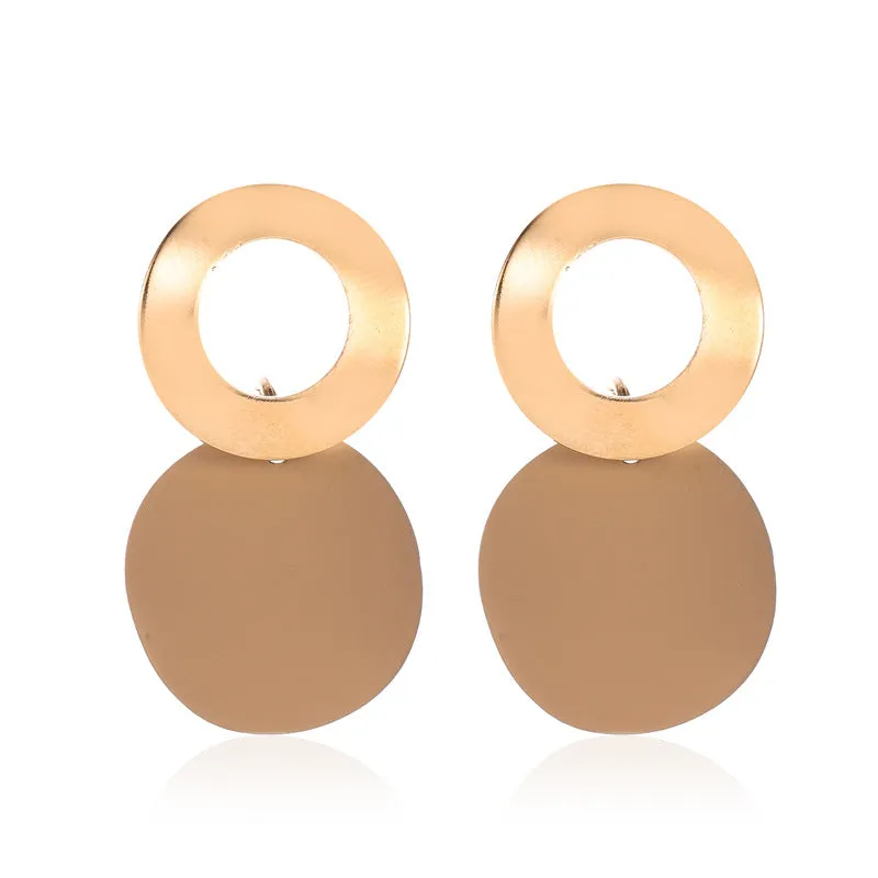 European And American Geometric Earrings Simple Three-dimensional