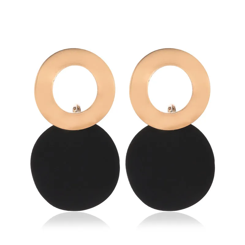 European And American Geometric Earrings Simple Three-dimensional