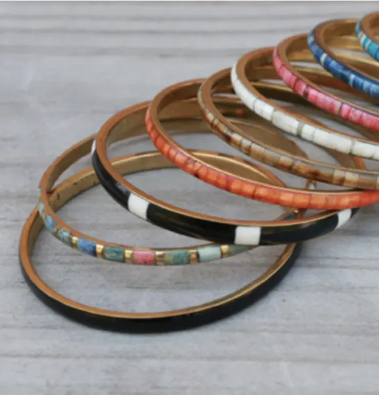 Fair Trade Thin Metal and Resin Bangle