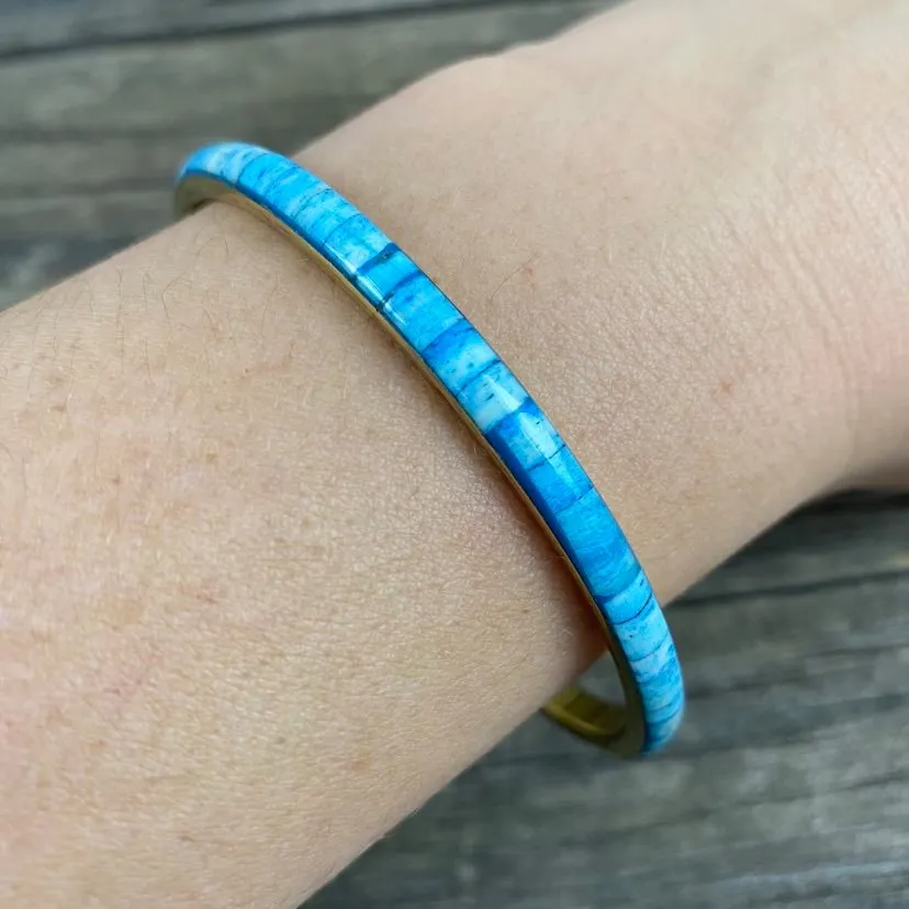 Fair Trade Thin Metal and Resin Bangle