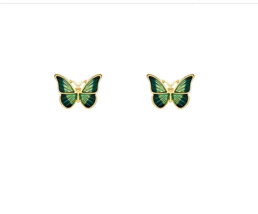 Fashion Simple Green Butterfly Earrings