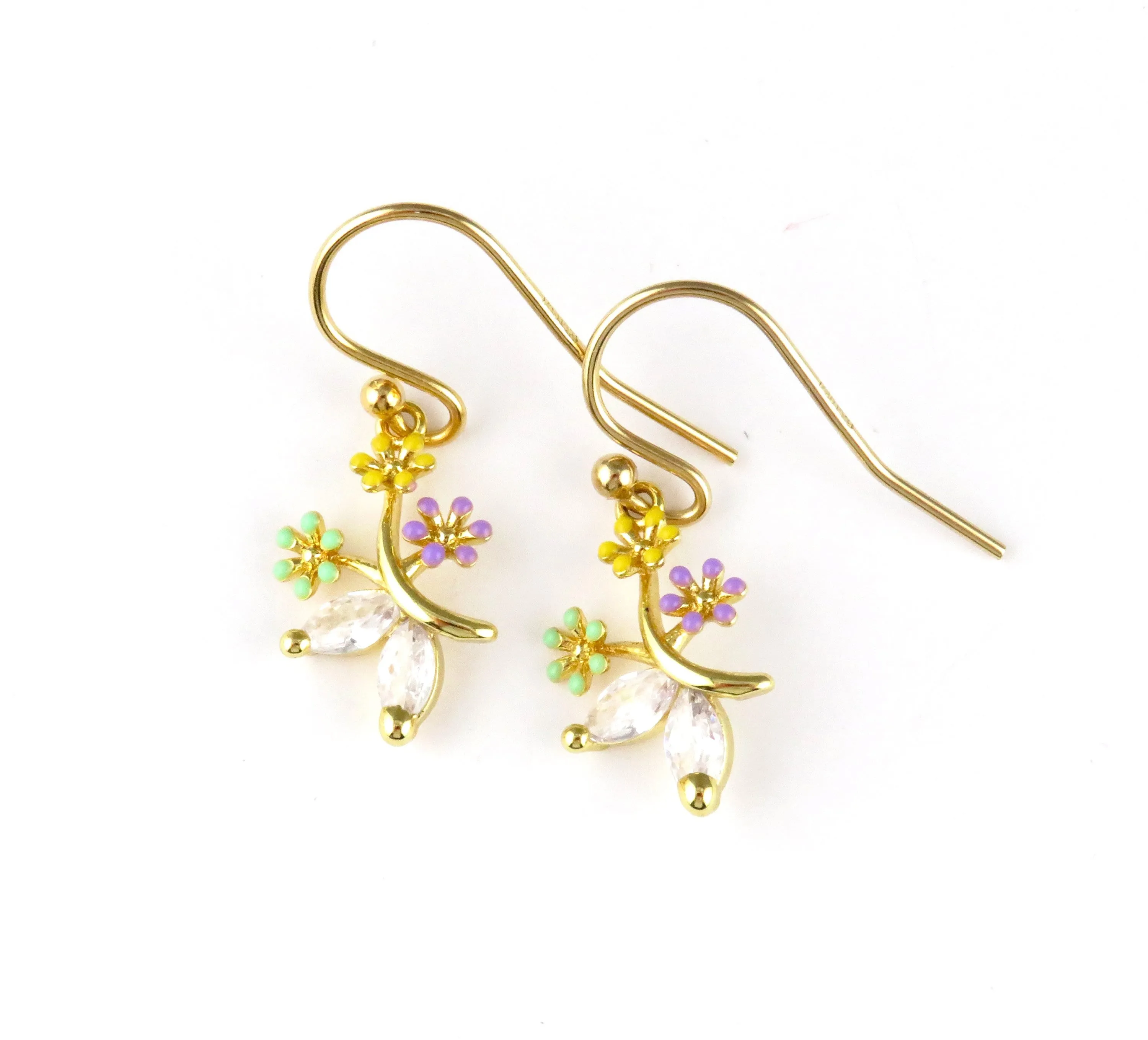 Flower Bouquet Earrings - Gold