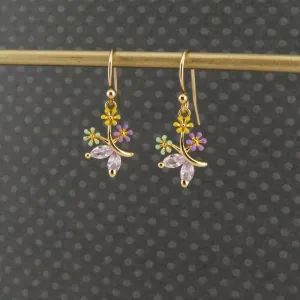 Flower Bouquet Earrings - Gold