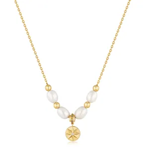 Gold Pearl Star Pendant Necklace