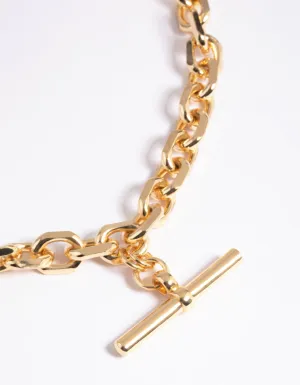 Gold Plated Fob Chain Necklace