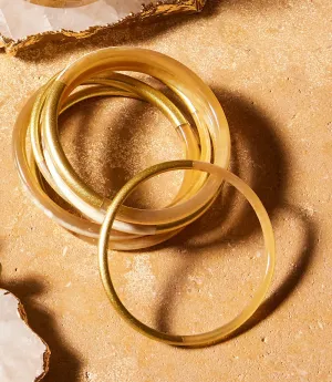 Golden Mix Horn Bangles Set of 6