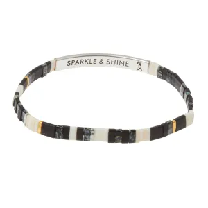 Good Karma Miyuki Bracelet | Sparkle & Shine - Raven/Silver