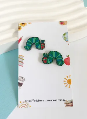 Green Caterpillar Studs