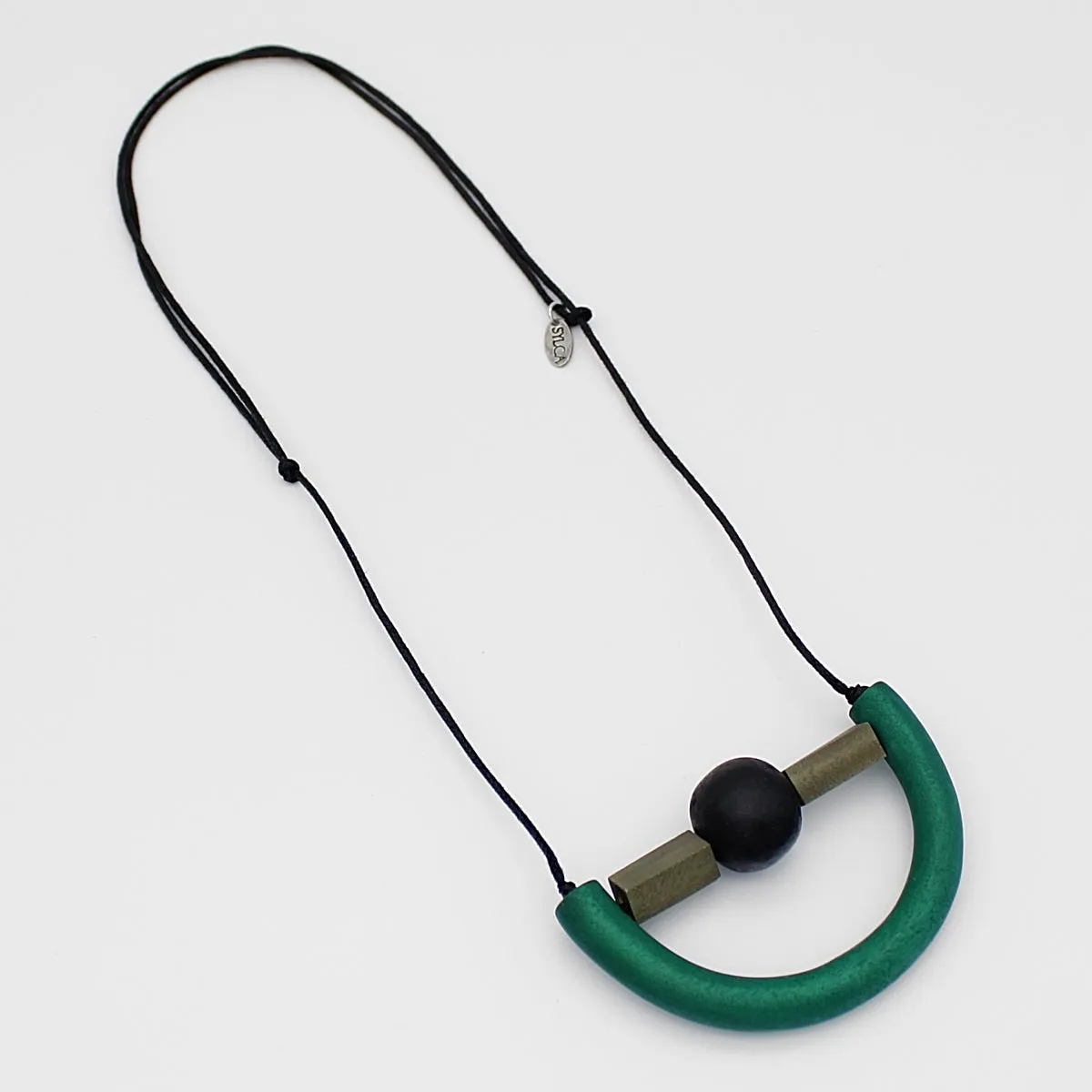 Green Modern Geometric Necklace