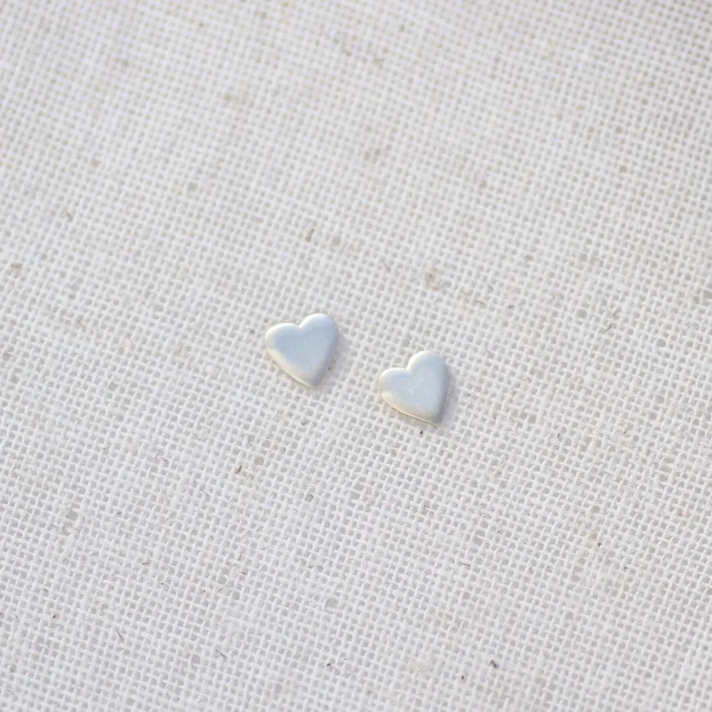 Heart Post - Sterling Silver