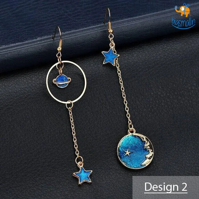 Japanese Moon Drop Dangler Earrings