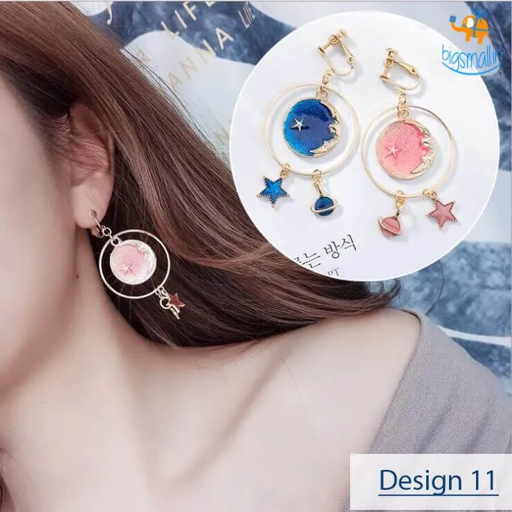 Japanese Moon Drop Dangler Earrings