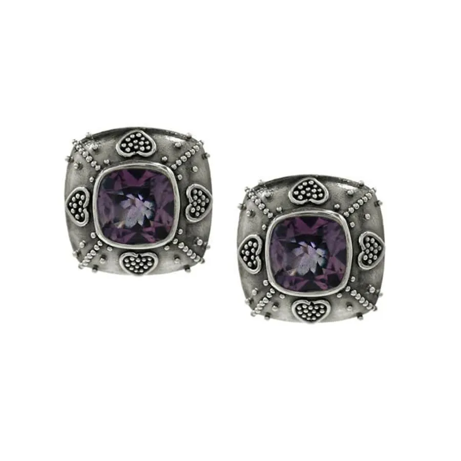 Java Amethyst Post Earrings