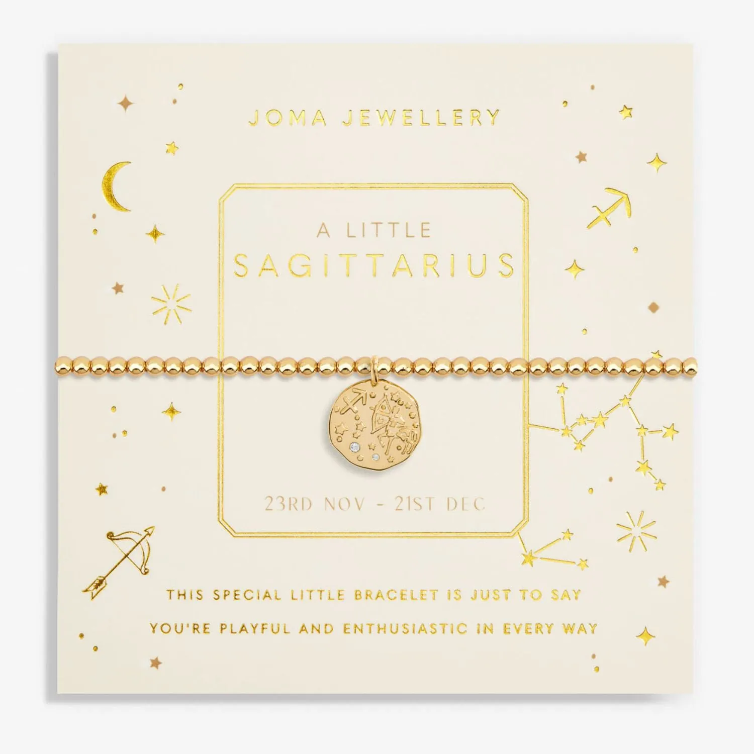 Joma Jewellery Gold Star Sign A Little 'Sagittarius' Bracelet