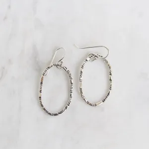 Large Etched Oval Earrings