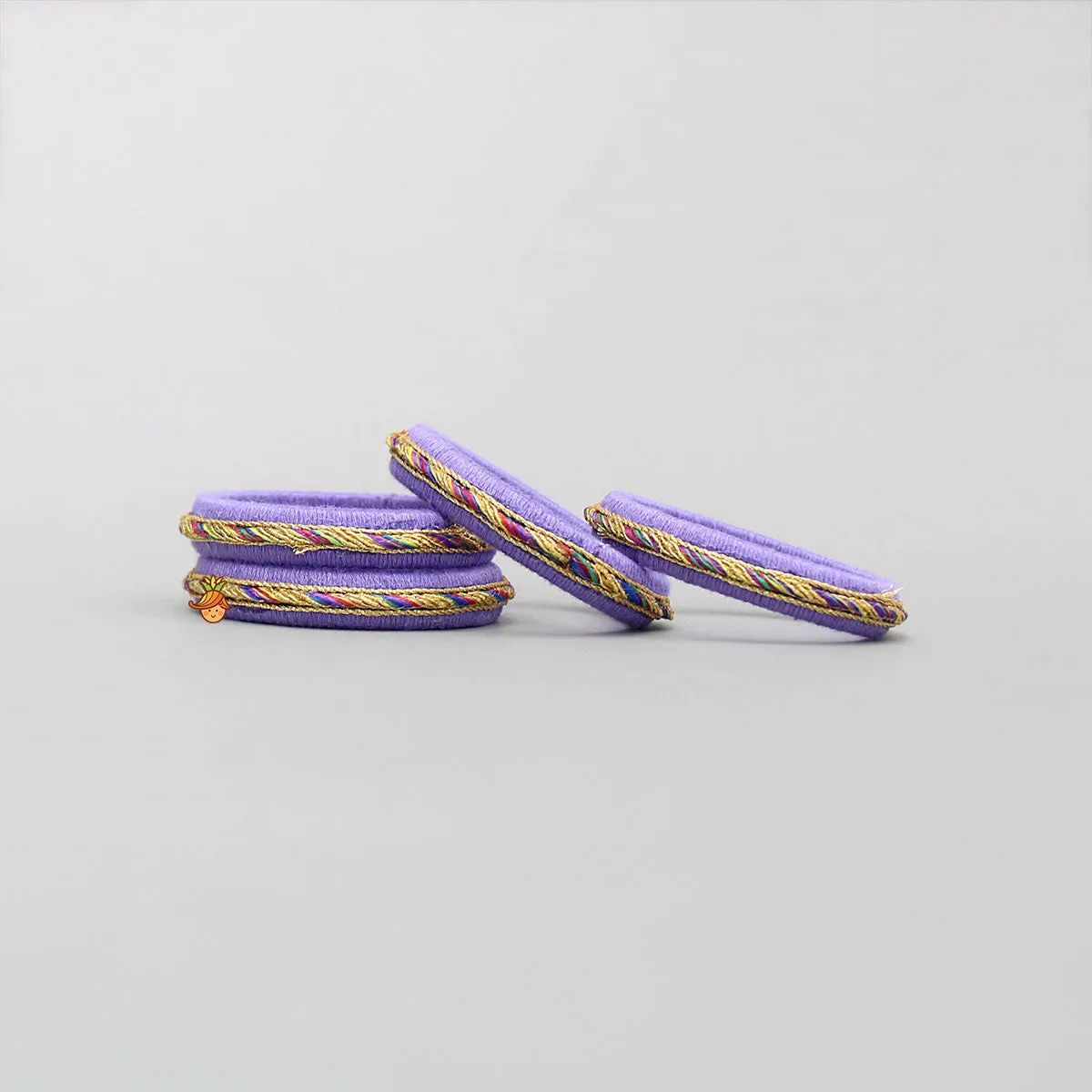 Lavender Thread Detailed Bangles Set