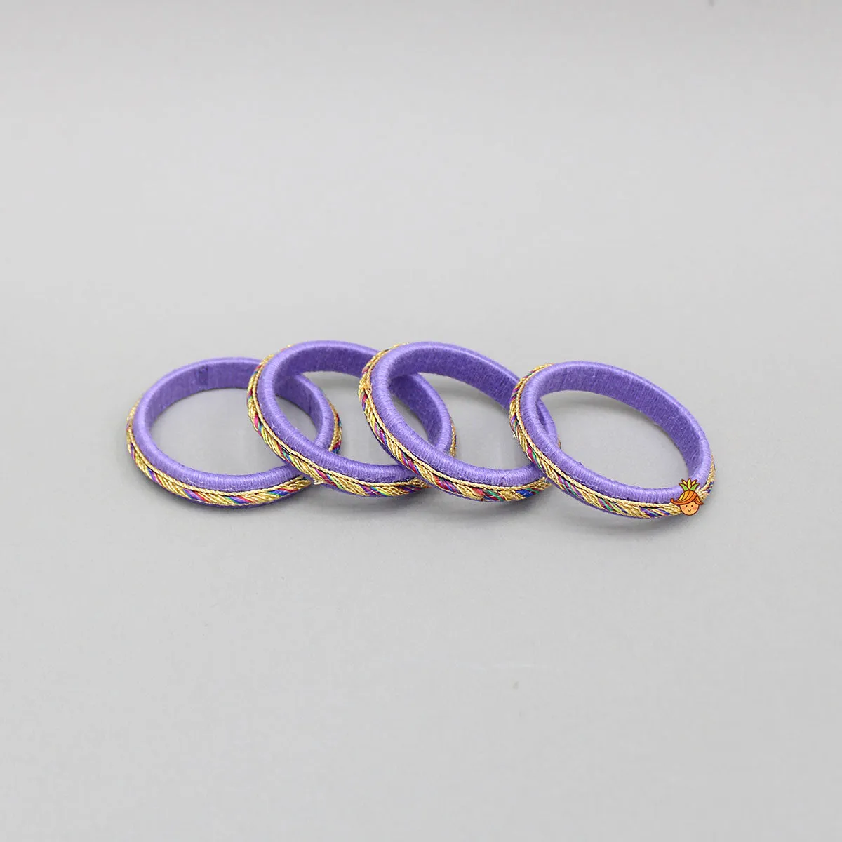 Lavender Thread Detailed Bangles Set