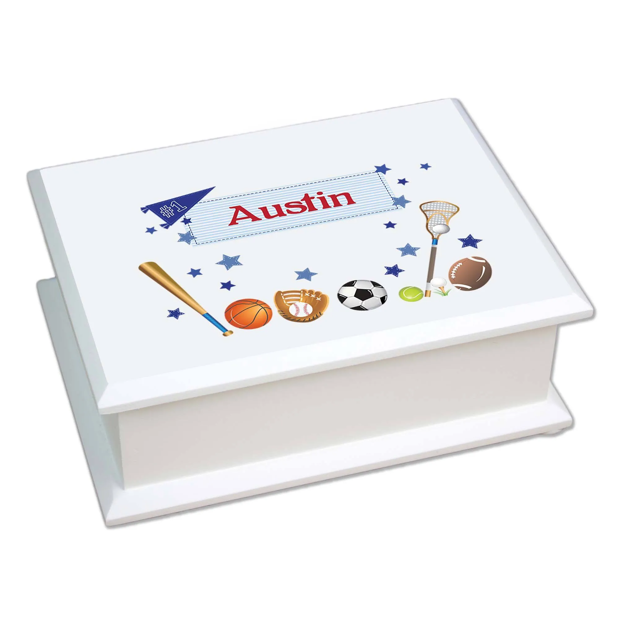 Lift Top Jewelry Box - Sports