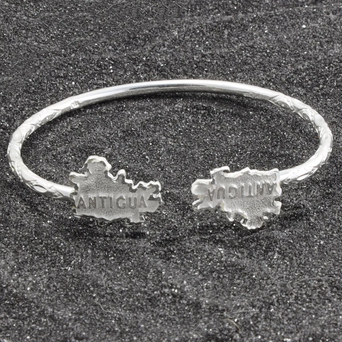 Light Antigua Map Bangle with Diamante Pattern