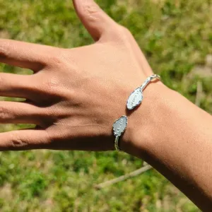 Light St. Vincent Map Bangle with Diamante Pattern