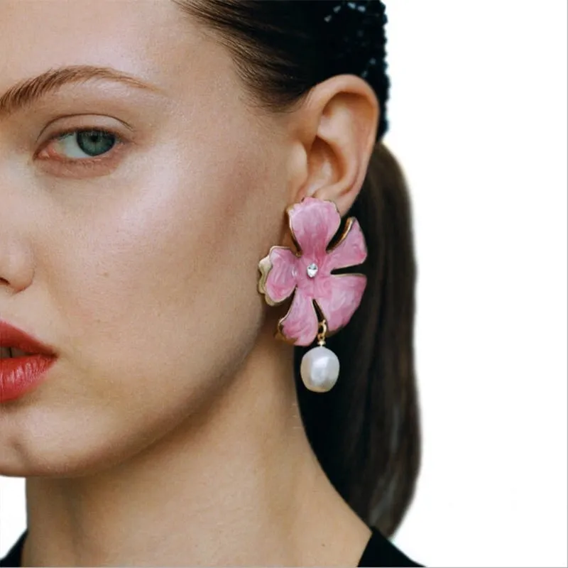 LINOSA PINK FLORAL EARRINGS