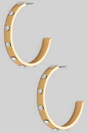 Looking Forward Round CZ Hoop Earrings Gold