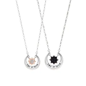 Matching Sun and Moon Necklaces Set for Couples