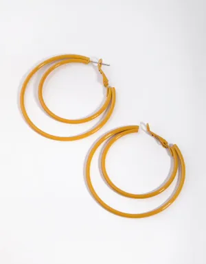 Matte Mustard Double Hoop Earrings