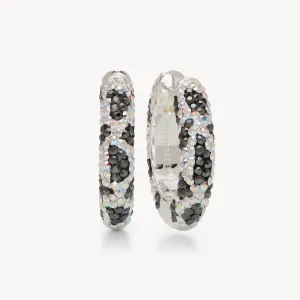 Medium Cow Print Sparkle Hoop Earrings