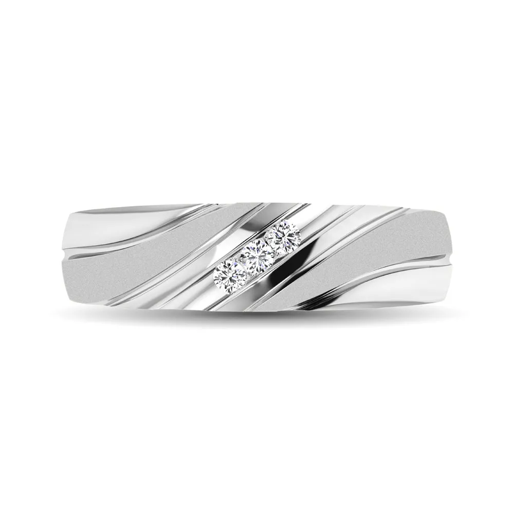 Men's 1/10 Ctw. Diamond Slant Ring in 10K White Gold