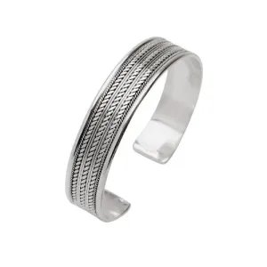 Men's Classic 925 Sterling Silver Braided Bracelet | Unique Solid Silver Bangle