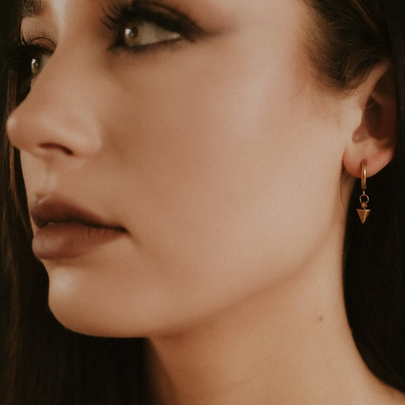 Mercy Gold Spike Hoop Earrings