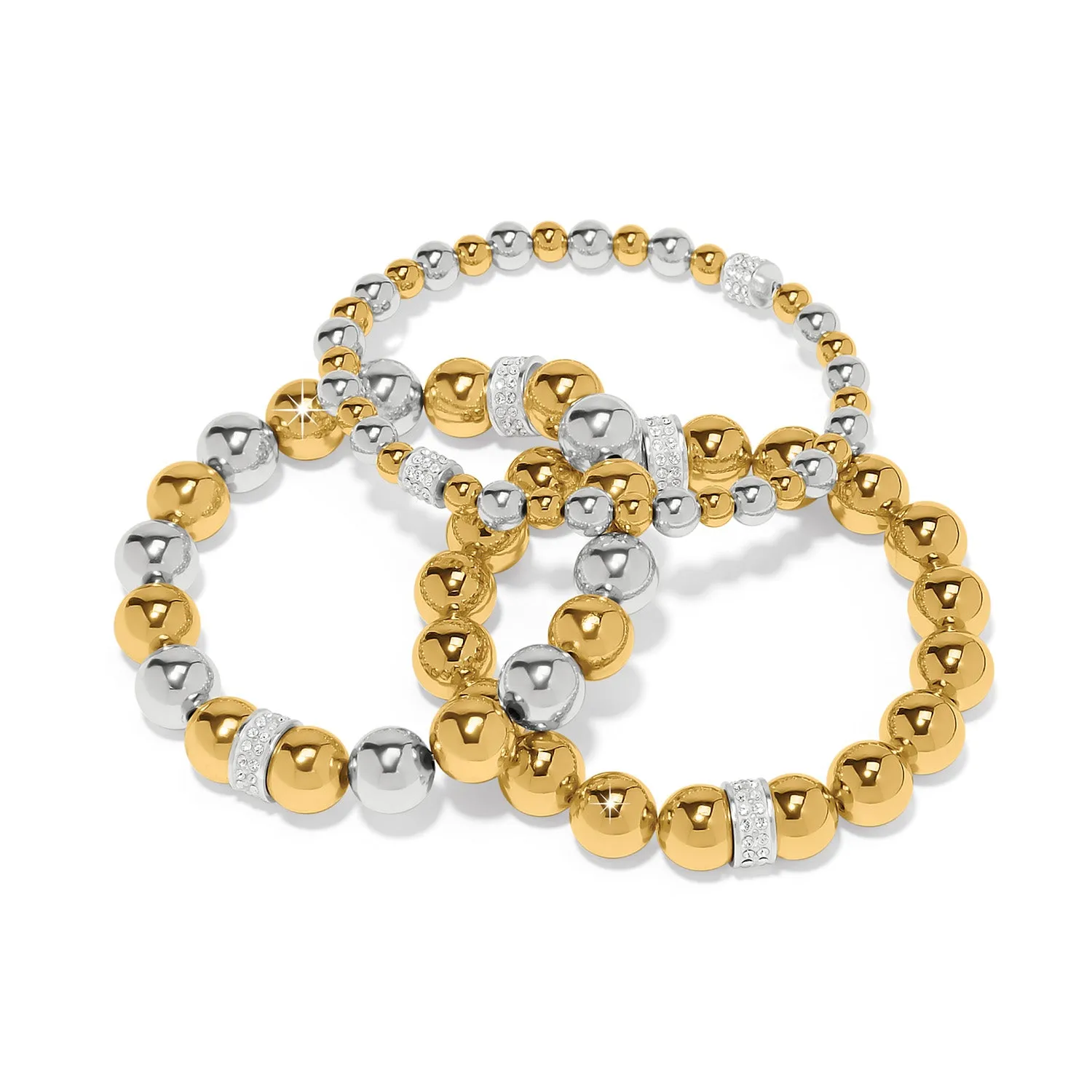 Meridian Silver & Gold Stretch Bracelet