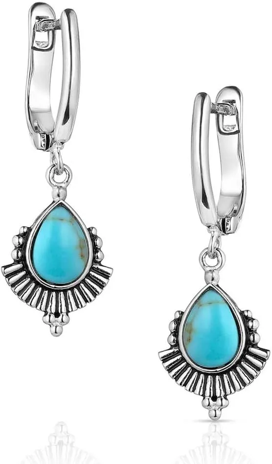 Montana Silversmiths Simple Flourish Turquoise Earrings - ER5774