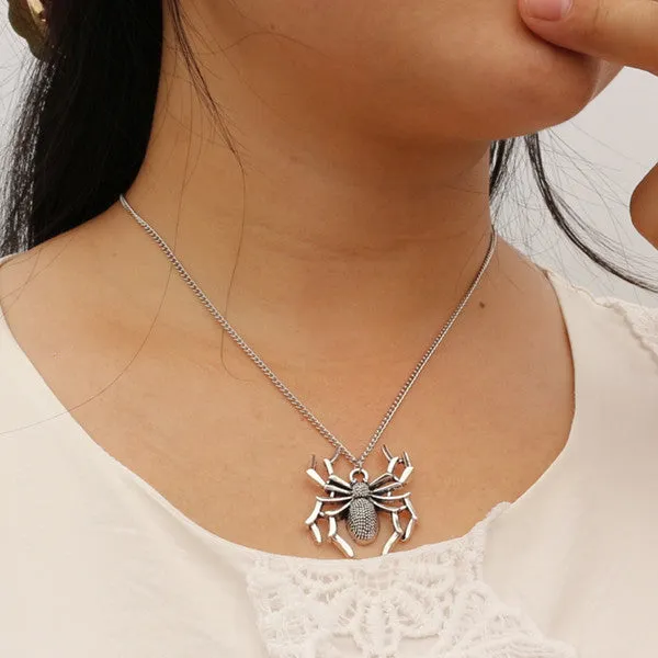 New Minimalist Punk Shell Peace Spider Skeleton Skull Gun Short Clavicle Chain Pendant Necklace for Women Jewelry Statement Gift