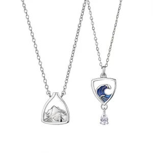 Ocean and Mountain Distance Relationship Necklaces Set