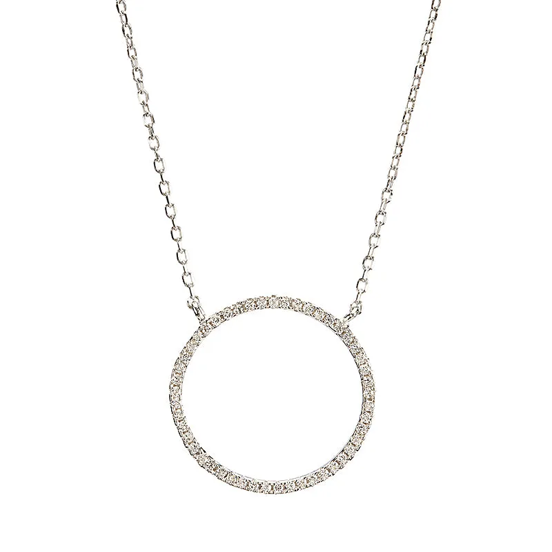 Open Circle Pavé CZ Necklace