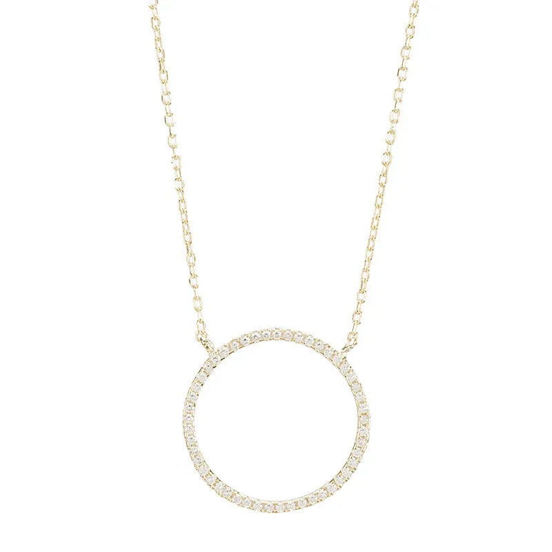 Open Circle Pavé CZ Necklace