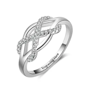 Personalized 925 Sterling Silver Infinity Band