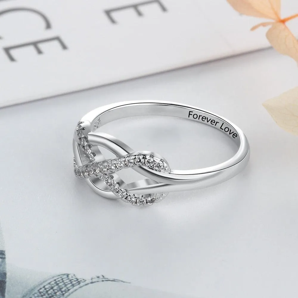 Personalized 925 Sterling Silver Infinity Band