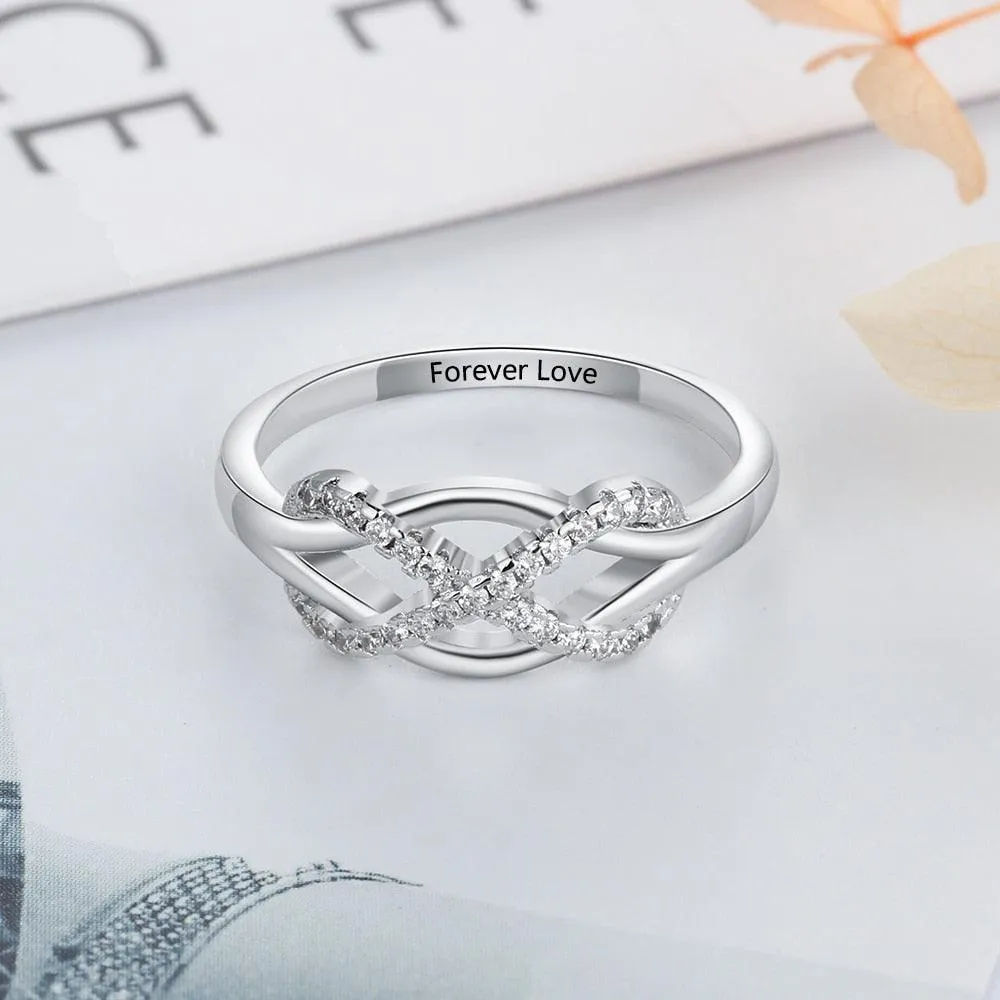 Personalized 925 Sterling Silver Infinity Band