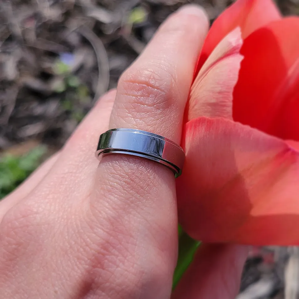 Personalized Classic Block Fidget Ring