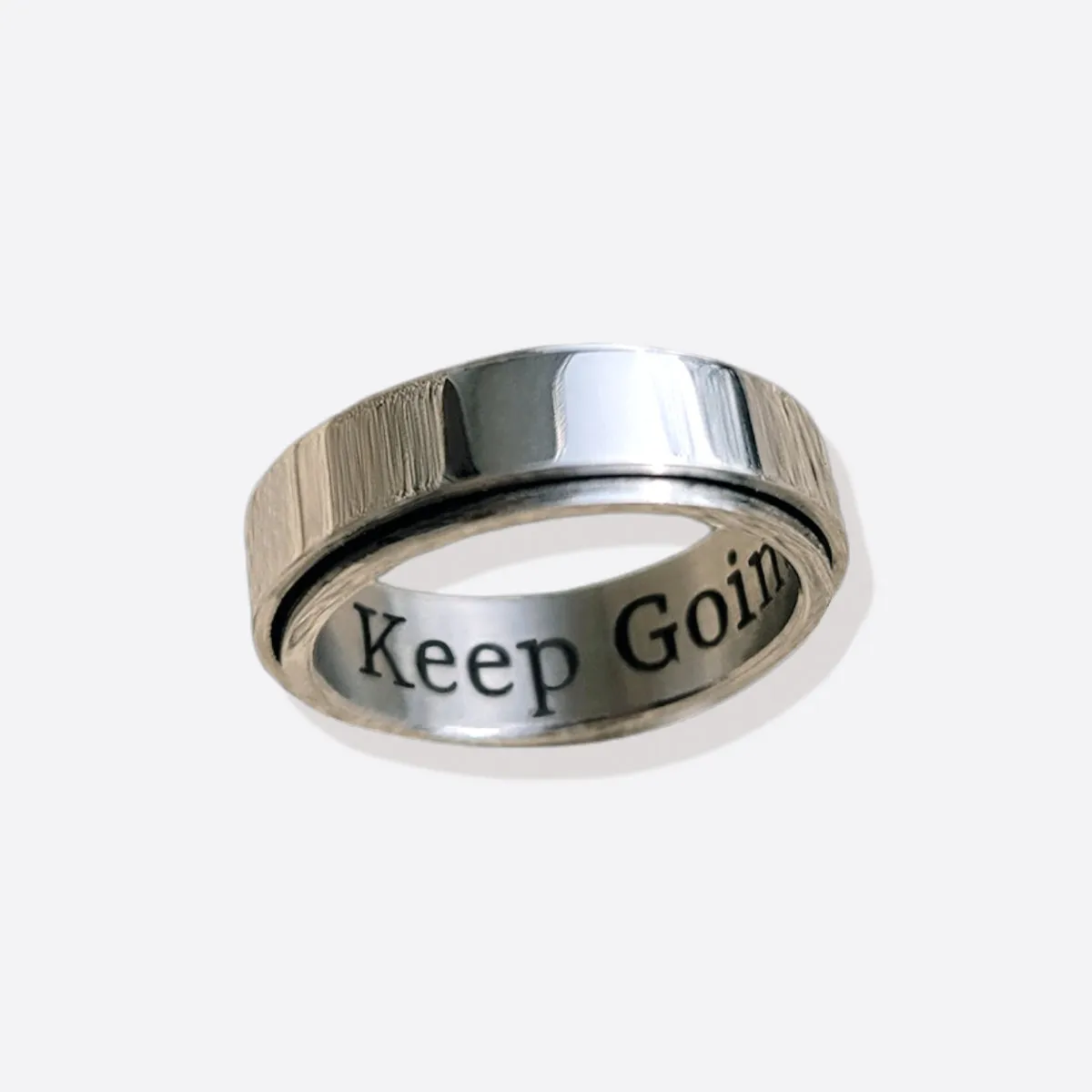 Personalized Classic Block Fidget Ring