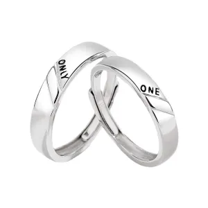 Personalized Gf Bf Promise Rings Set for Two