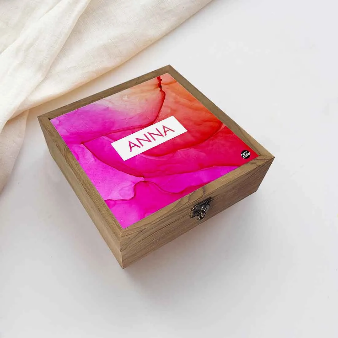 Personalized Jewellery Box for Women - Pink Watercolor