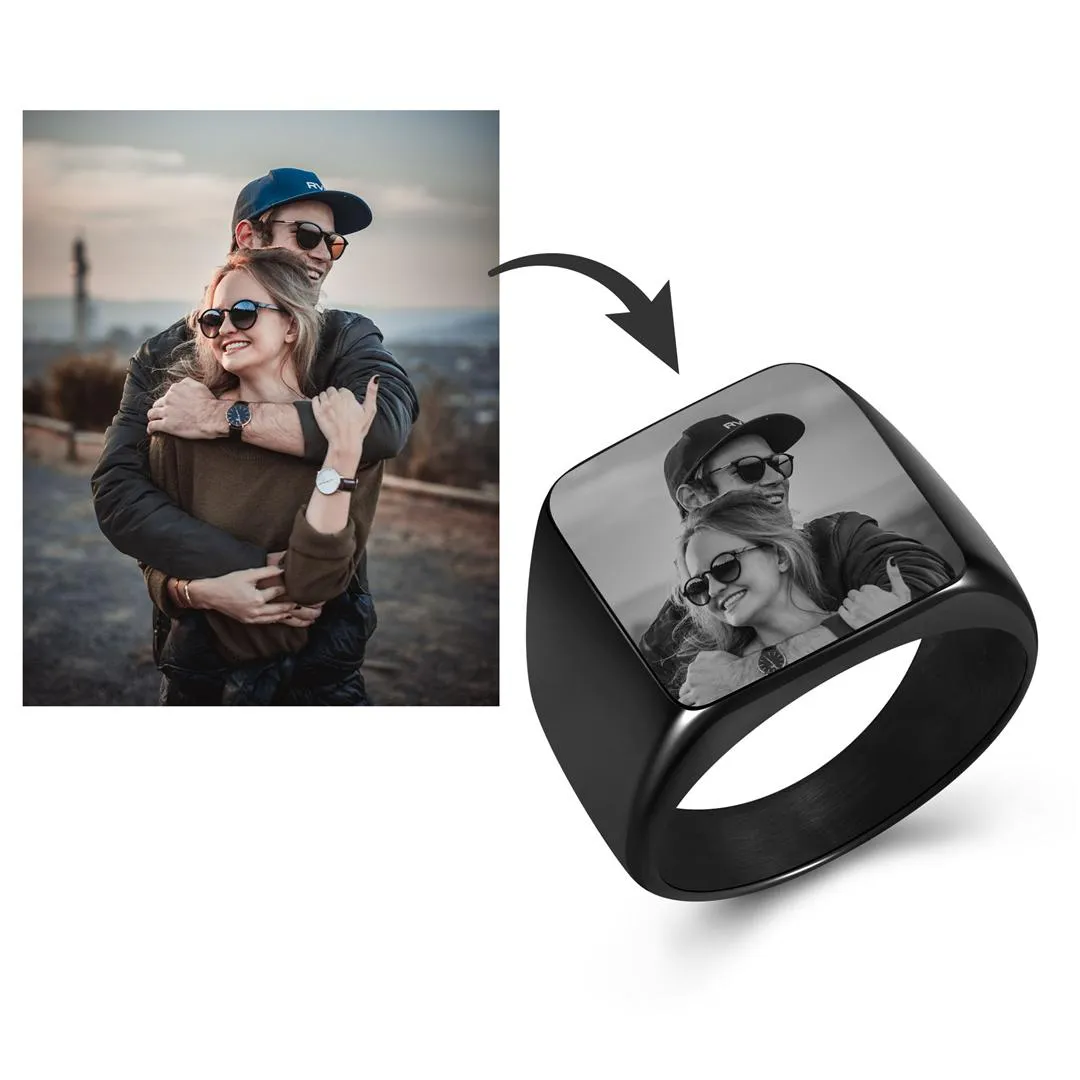 Personalized Photo Signet Ring | Jovivi