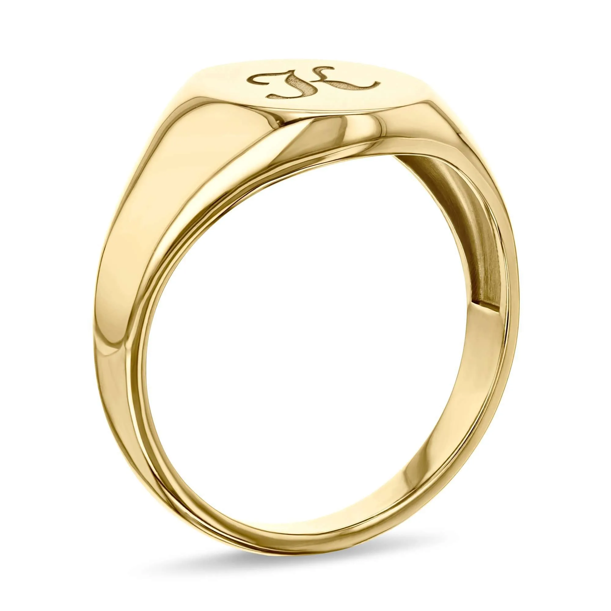 Personalized Signet Oval 14k Yellow Gold