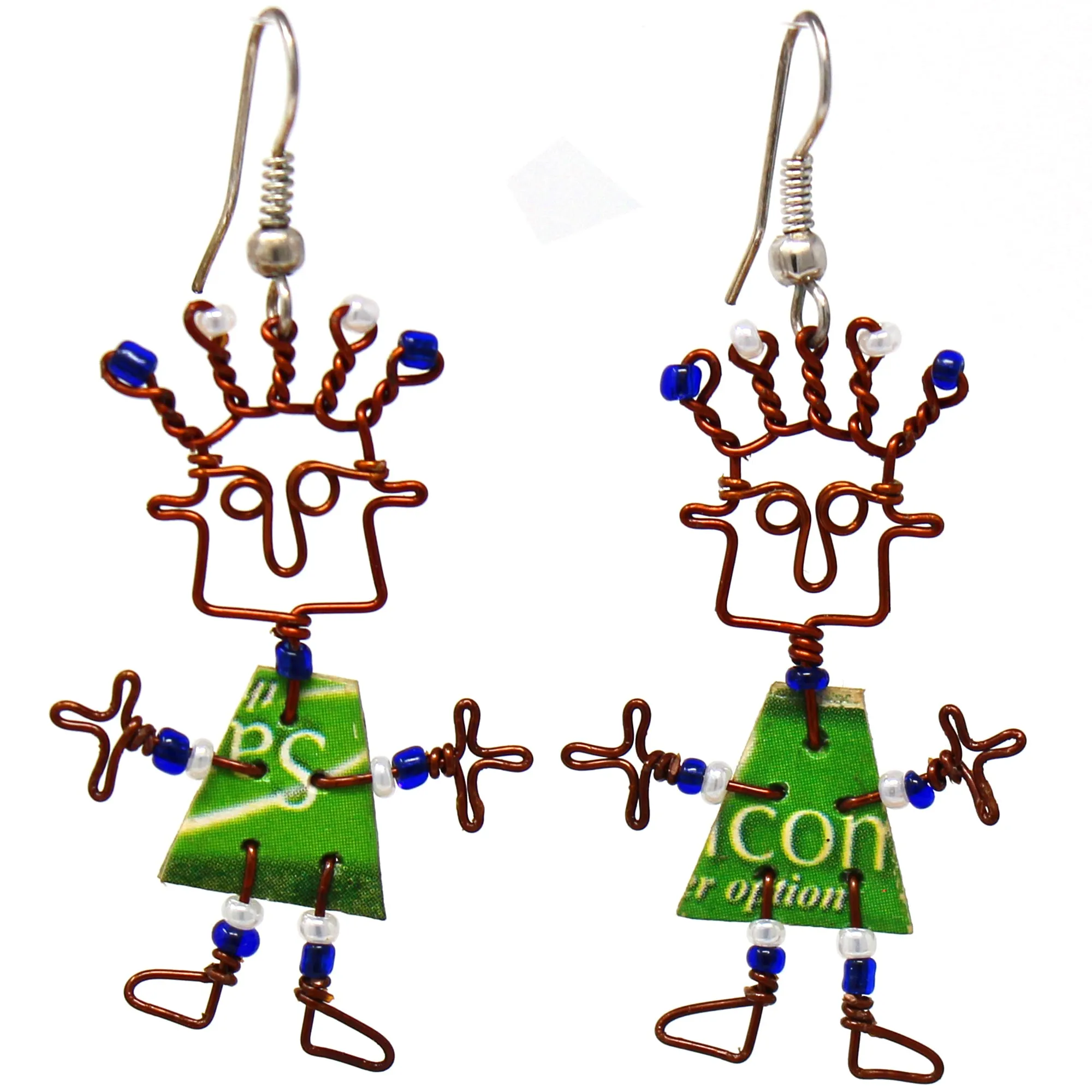 Phone Card Dancing Girl Earrings Creative Alternatives