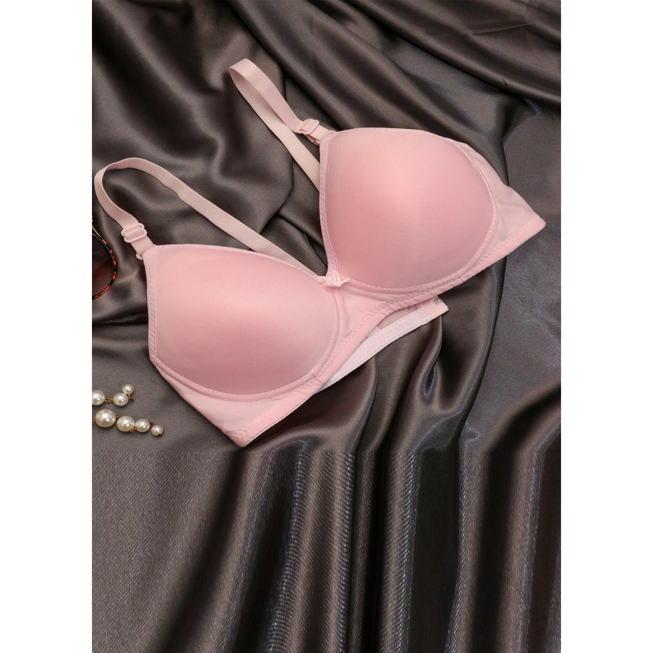 Pink Clarkia - Padded Non-Wired T-Shirt Bra